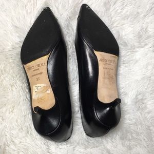 Jimmy Choo Black pointy toe kitten heel pump